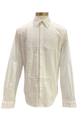 White Young Versace Pleated with Embroidery Shirt