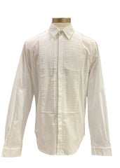 White Young Versace Pleated with Embroidery Shirt