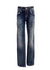 Med Wash Studded Rhinestone Pants