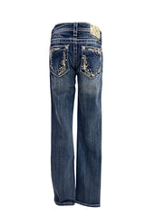 Med Wash Studded Rhinestone Pants