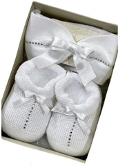 Rhinestone Bow Bootie and Headband Set