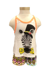 Multi Zebra Top and Shorts Set