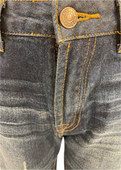 Blue Faded And Destroyed Skinny Jeans