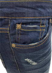 Destroyed Deep Indigo Skinny Jeans