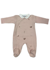 Pink Squirrel Embroidered Romper