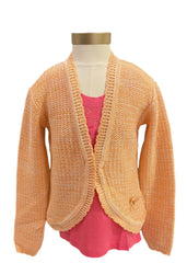 Orange Knitted Cropped Cardigan
