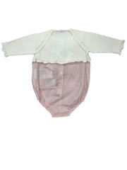 Lace Collar Onesie with Cardigan