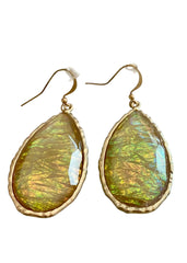 Gold Green Mirage Drop Earrings