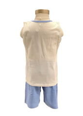 Sleeveless Anchor and Boats Print Pyjamas