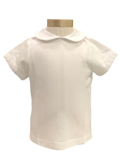 White Blouse with Peter Pan Collar Short Sleeve T-Shirt