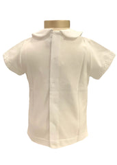 White Blouse with Peter Pan Collar Short Sleeve T-Shirt