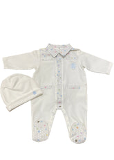 Honeycomb Printed Overall and Hat Set