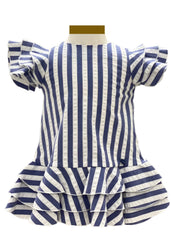 Tiered Sleeves and Skirt Stripe Dress