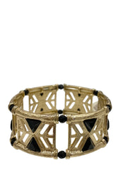 Gold Black Eternal Filigree Stretch Bracelet