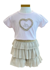 Pink Gold Love Nanan Set Top and Short Set