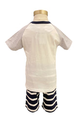 Light House and Boat Design Pyjamas Top and Short Set