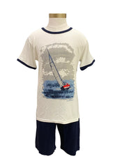 La Perla Sailboat Print Pyjama Top and Short Set