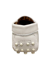 White Loafer with Rhinestone 'RC' Logo Shoes