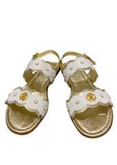 White-Gold Strudded Pearl Sandals