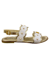 White-Gold Strudded Pearl Sandals