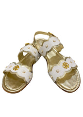 White-Gold Strudded Pearl Sandals