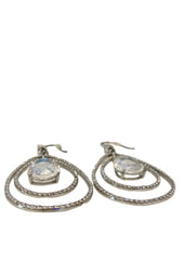 Silver Teardrop Orbital Earrings