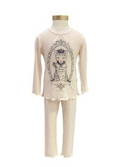 'La Princesse Chatte' Pyjama Top and Trouser Set