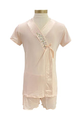 Embroidered Flower Sideways Design Pyjama