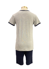 Navy Blue Gray Motorbike Print Pyjamas