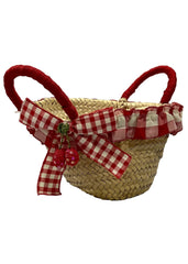 Red Checkered with Cherry Bling Basket