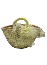 Yellow Gold Sequins with Flower Organza Basket