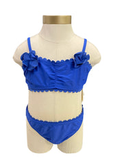 Blue Rose Applique Blue Bikini