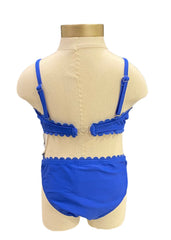 Blue Rose Applique Blue Bikini