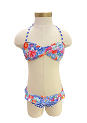 Multi Floral Stripe Two Piece Bikini