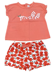 Orange Top and Short with Cherry Print