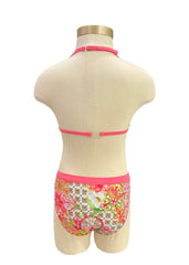 Pink Decorative Prints Swimsuit