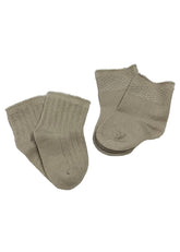 Set of 2 Beige Short Baby Socks