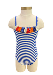 Multi Floral Appliques Swimsuit