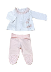 Check Butterfly Embroidered 2pc Outfit
