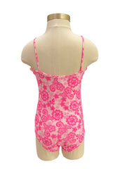 Pink AOP Floral Print with Ruffles Swimsuit