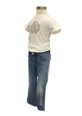 RC Girl White Top and Jeans Set