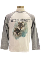 White Gray Wild Heart Fox Long Sleeve T-Shirt