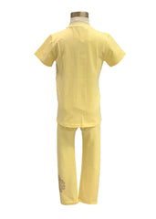 'RC' Gold Studs Yellow Top and Leggings Set