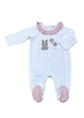 All-Over Polka Romper with Embroidery Design