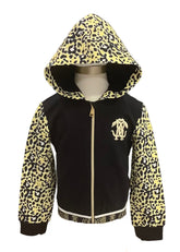 Leopard Hooded Black Jacket