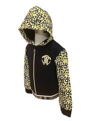 Leopard Hooded Black Jacket