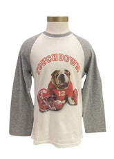 White Touchdown Long Sleeve T-Shirt