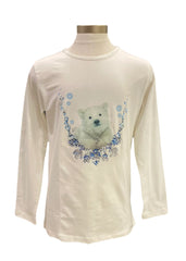 White Blue Polar Bear on a Winter Long Sleeve T-Shirt