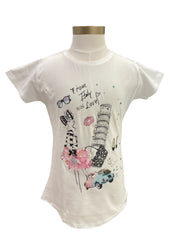 White Multi From Italy with Love Short Sleeve T-Shirt