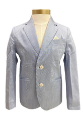 Blue Micro Stripes Blue Jacket